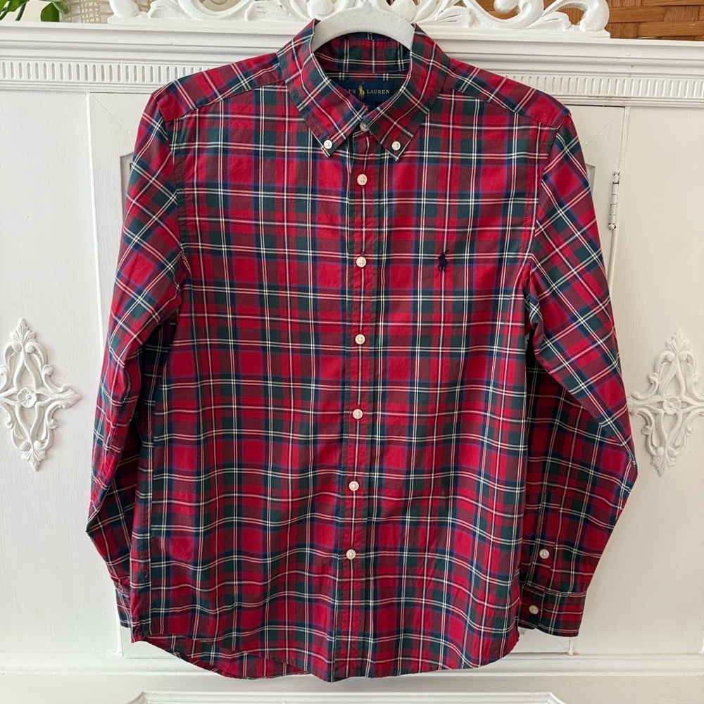 Boys Ralph Lauren Tartan Plaid Long Sleeve Shirt